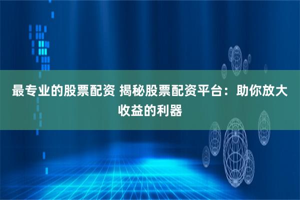 最专业的股票配资 揭秘股票配资平台：助你放大收益的利器